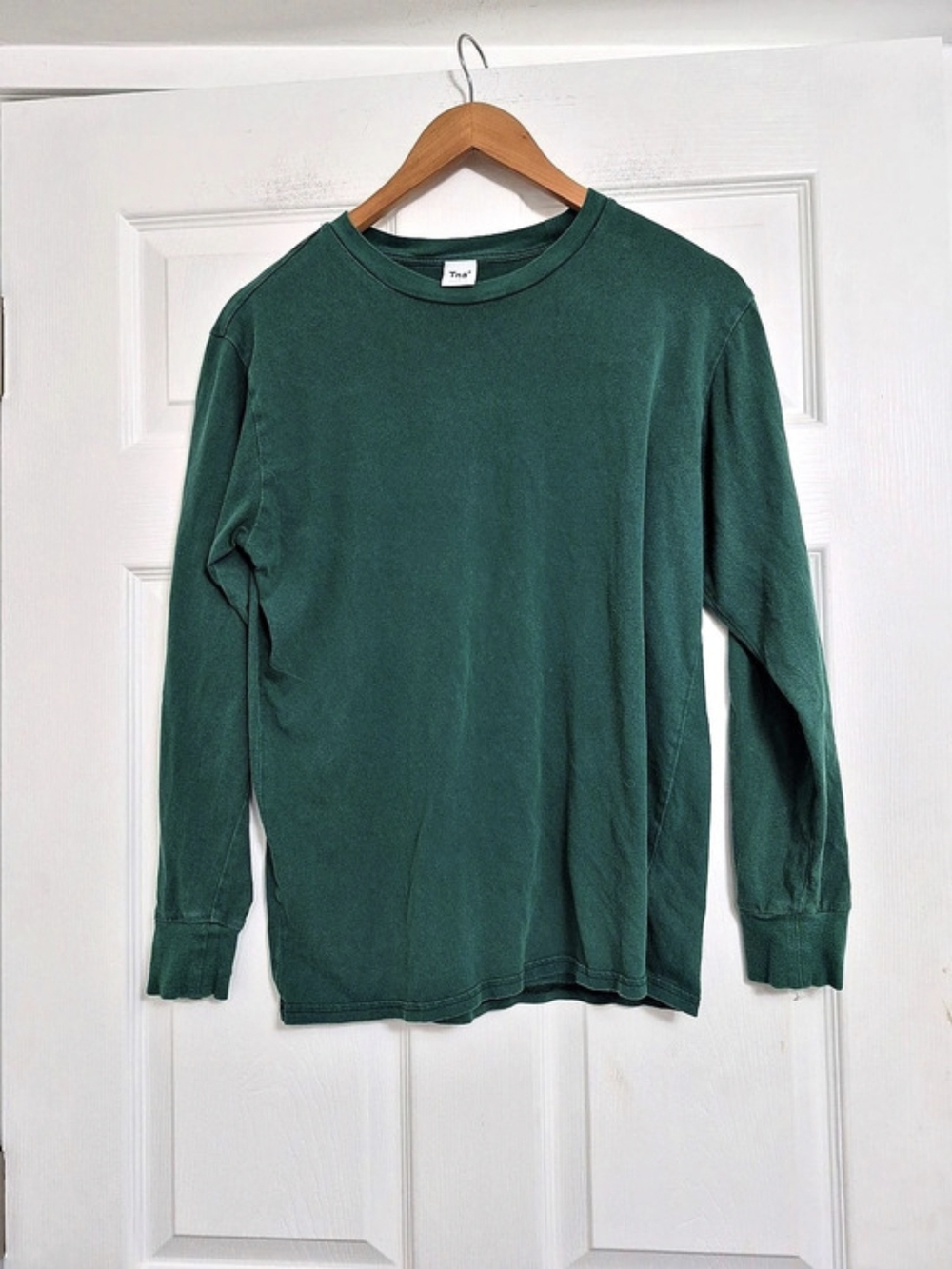 Tna Long Sleeve Cotton Tee in Green Size Small